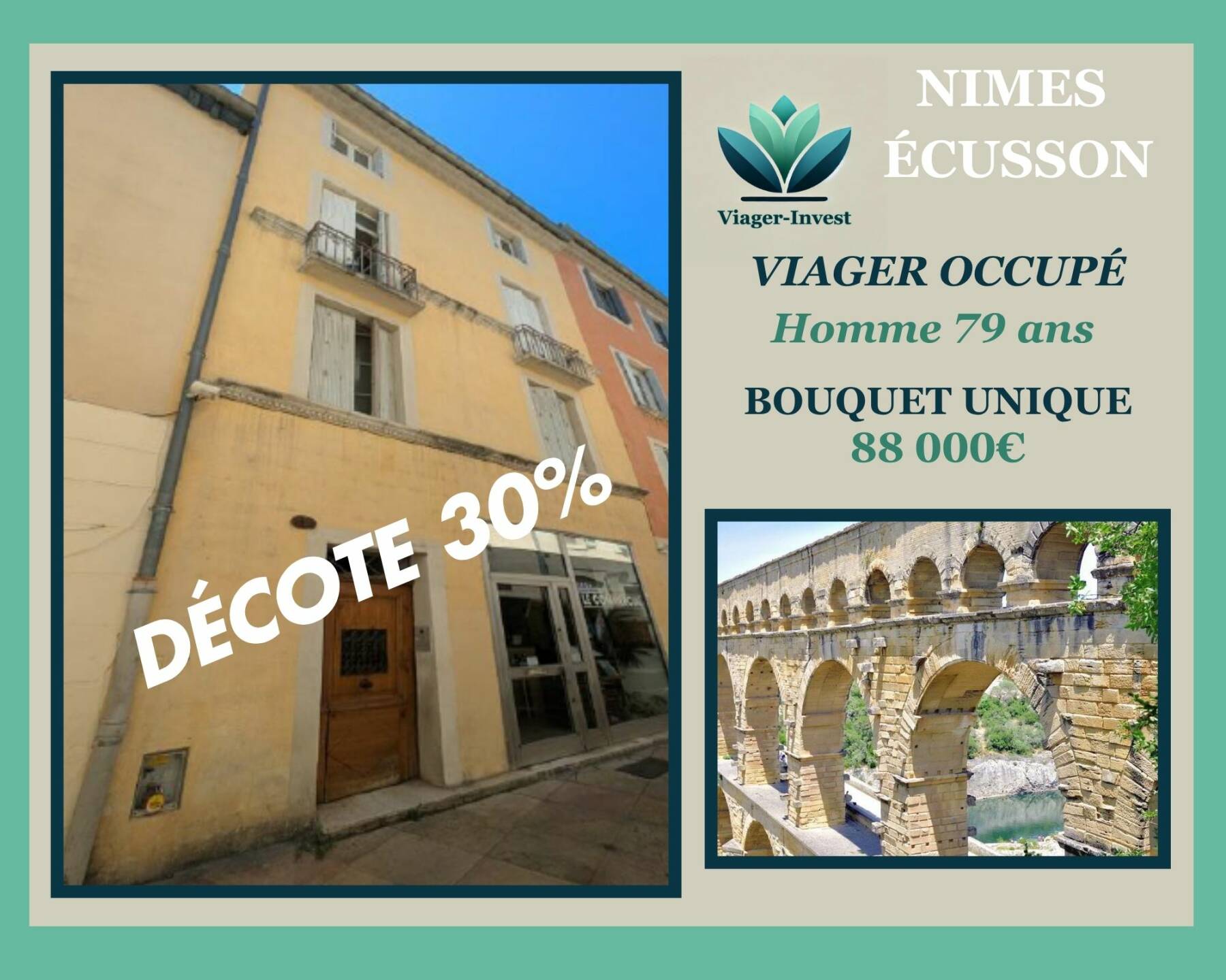 VIAGER OCCUPÉ BOUQUET UNIQUE NIMES
