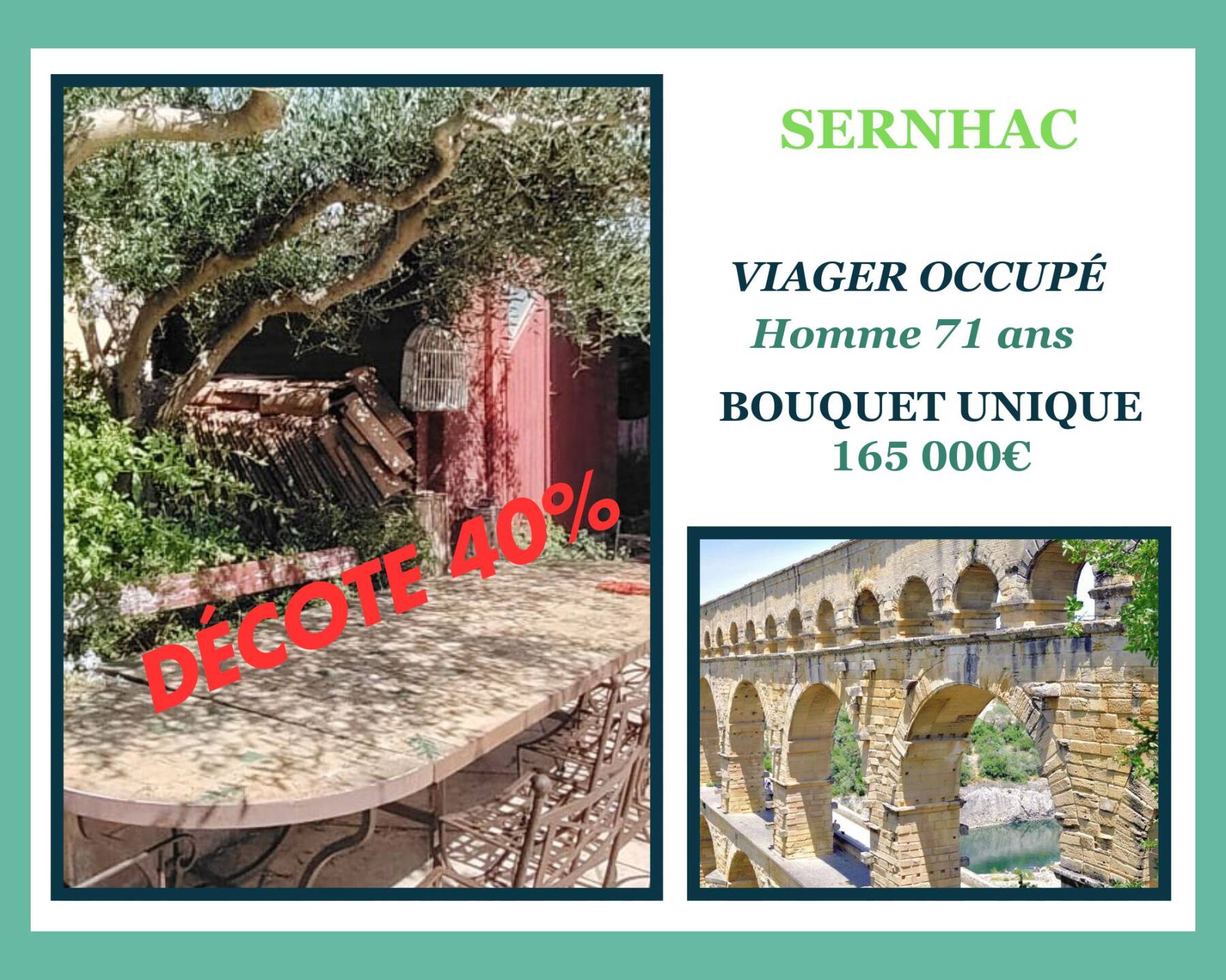 Villa en viager occupé à Sernhac