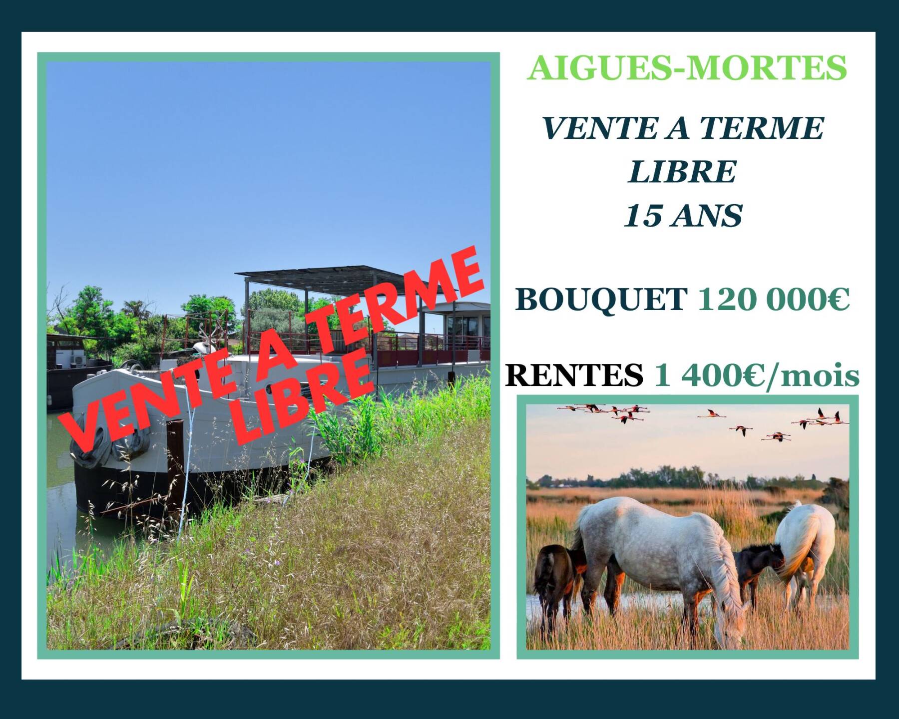 Péniche en Vente à Terme Libre