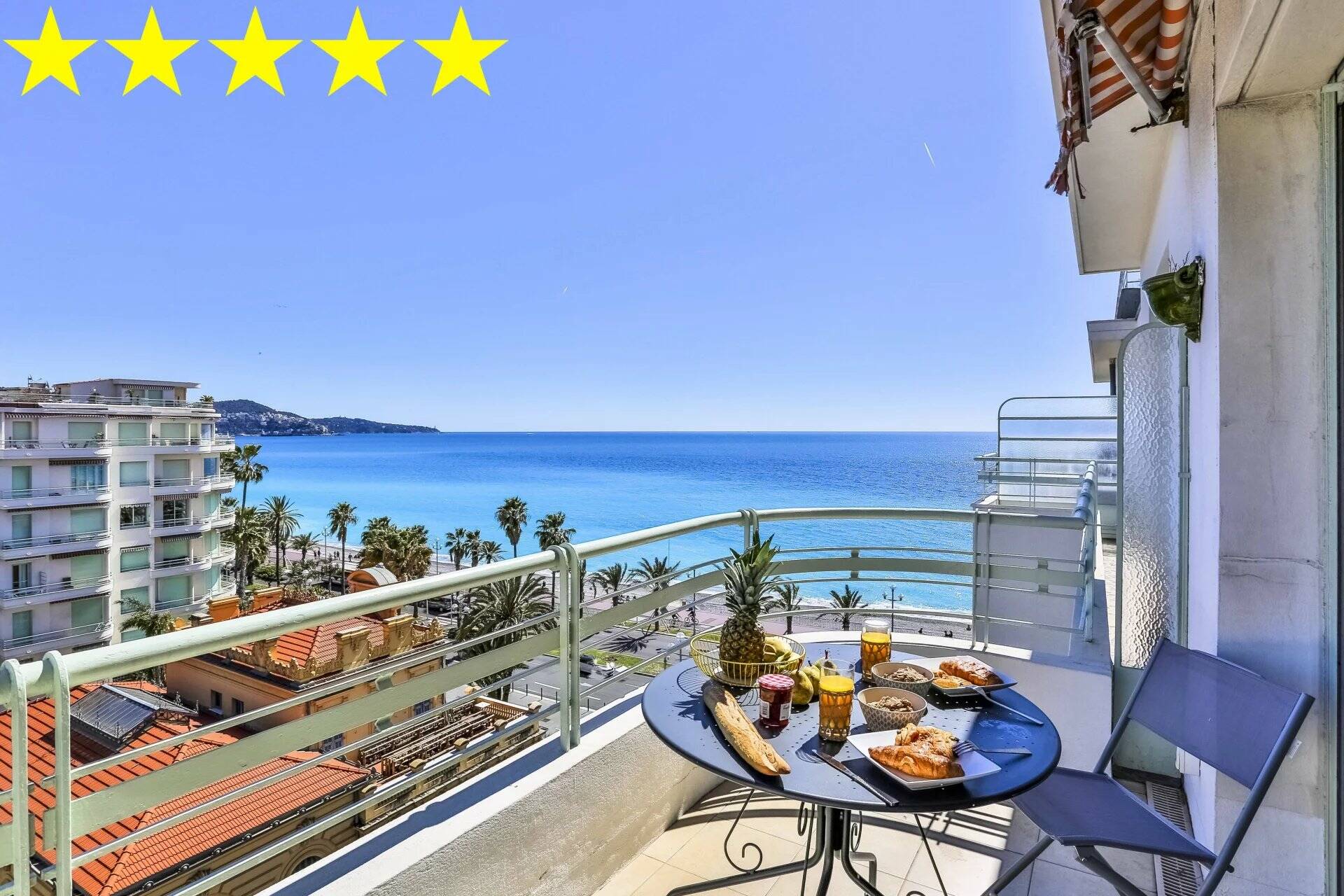 Terrasse vue mer - 3 pièces sur la Promenade des Anglais en dern