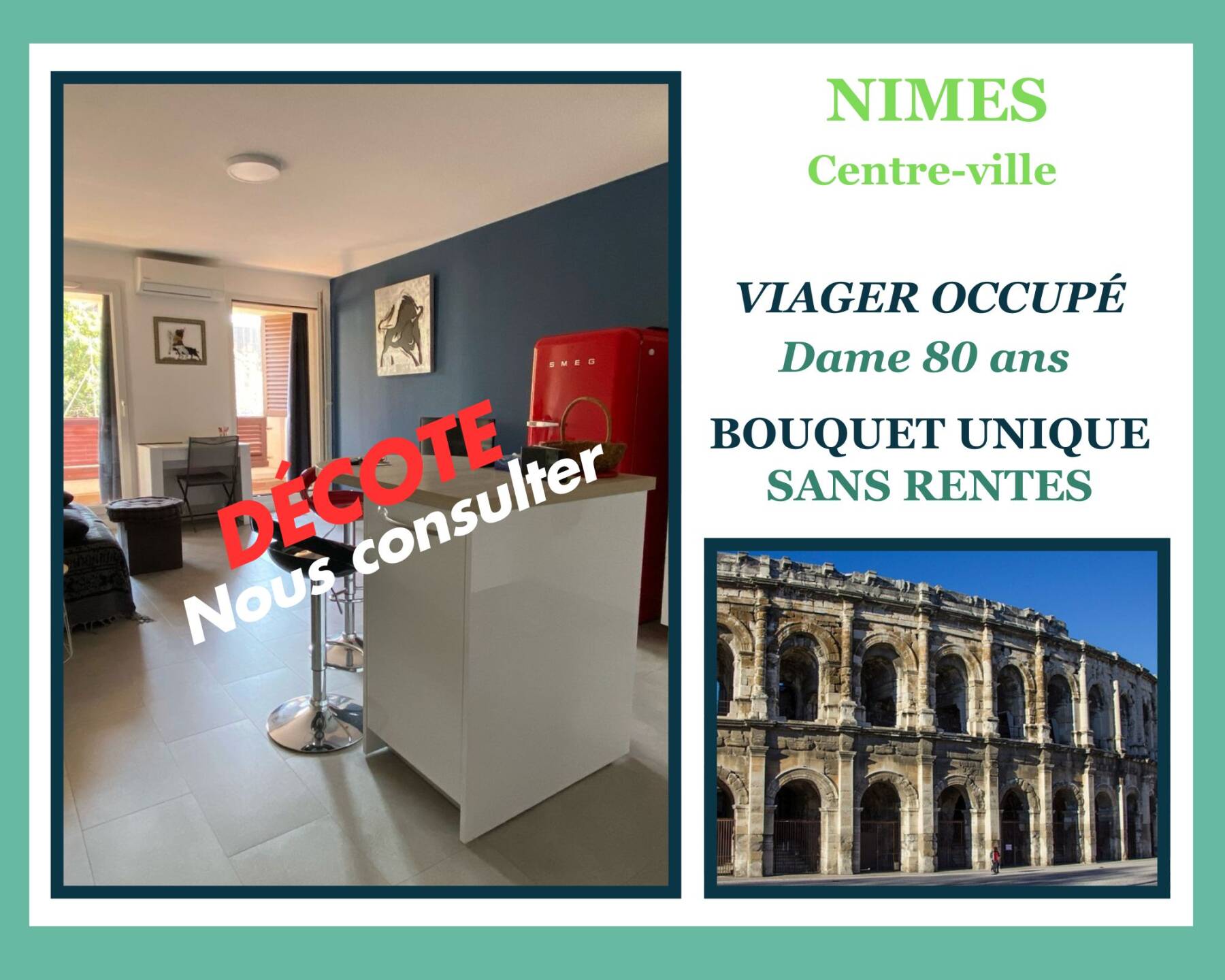 Viager occupé sans rente – Investissement patrimonial à Nîmes centre