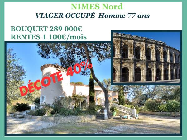 Belle propriété en VIAGER OCCUPE au Nord de NIMES