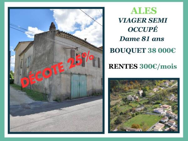 VIAGER SEMI-OCCUPE à ALES
