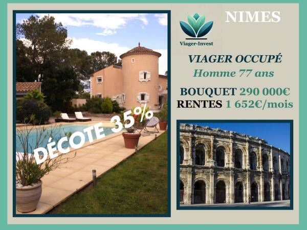 Belle propriété en VIAGER OCCUPE au Nord de NIMES