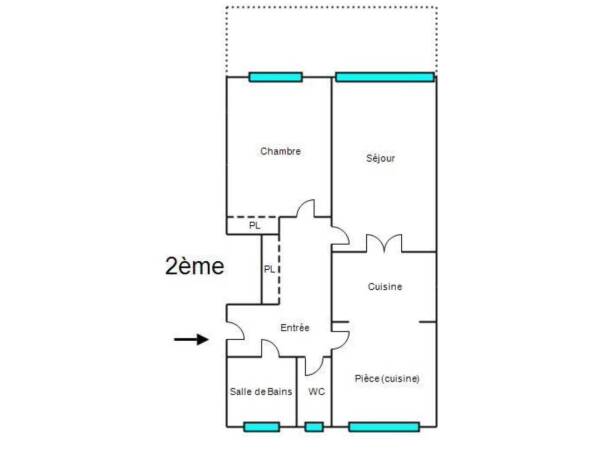 NICE - LIBERATION - 2/3 pièces à rénover avec terrasse