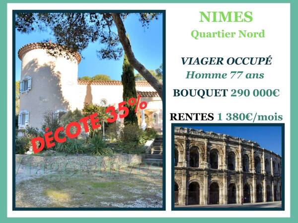 Belle propriété en VIAGER OCCUPE au Nord de NIMES